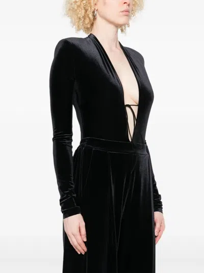 丝绒连体紧身衣