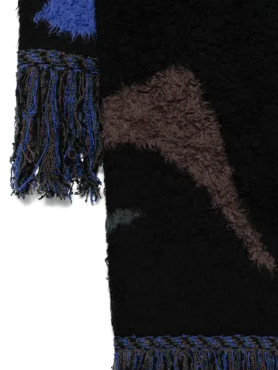 Khoki Patterned-jacquard Scarf In Blue