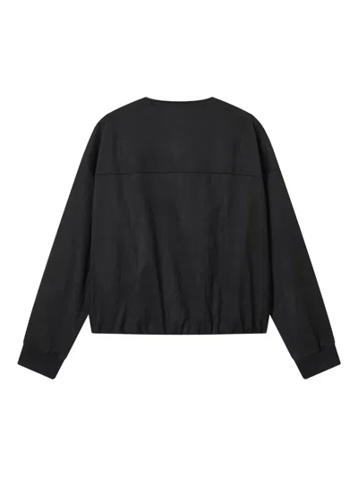 Tout A Coup Button-embellished Drawstring Jacket In Black