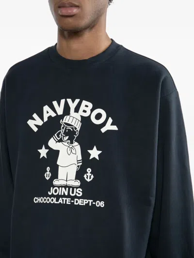 Chocoolate Logo-printed Sweatshirt In Blue