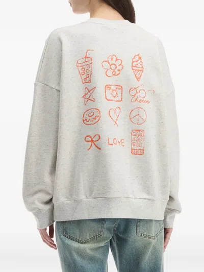 Chocoolate Embroidered Graphic Sweatshirt In Gray