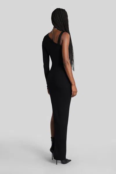Blumarine Long Dress In Black Wool In Black