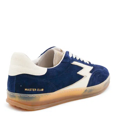 Moa Master Of Arts Navy Leather Sneakers In Blue