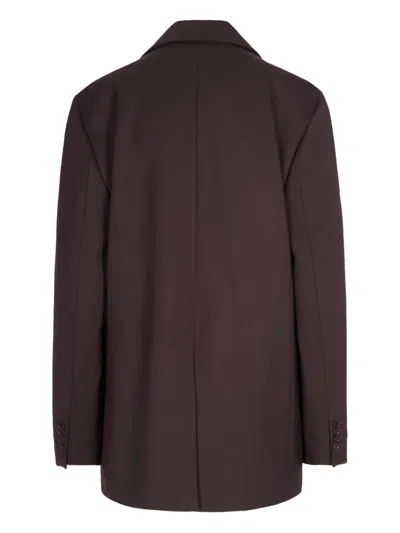 P.a.r.o.s.h P. A.r. O.s. H. Linen-blend Oversized Jacket In Brown