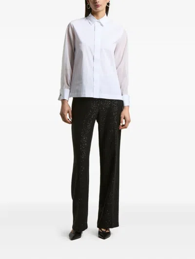 Peserico Sheer-sleeve Shirt In White