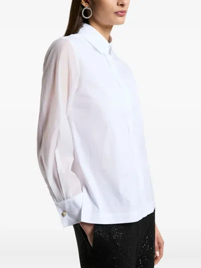 Peserico Sheer-sleeve Shirt In White