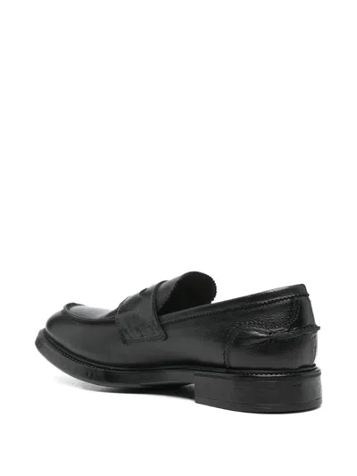Fratelli Rennella Penny Leather Loafers In Black