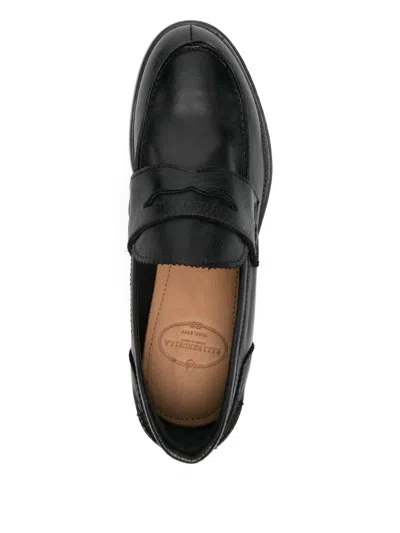 Fratelli Rennella Penny Leather Loafers In Black