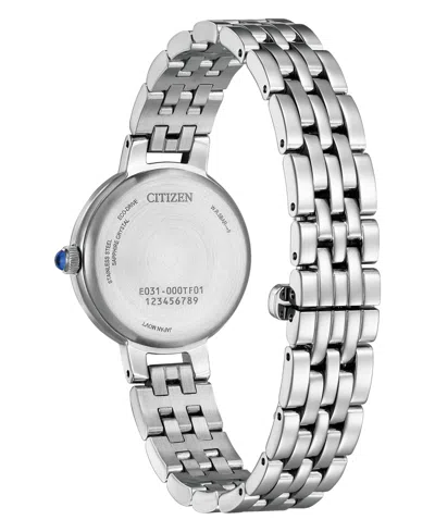 Citizen Womens Silver Tone Stainless Steel Bracelet Watch Em0990-81e In Black