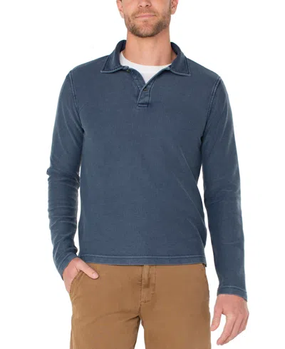 Liverpool Los Angeles Long Sleeve Polo Shirt In Blue