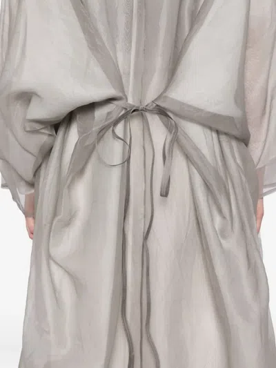 Yeareast Layered Silk Coat In Gray