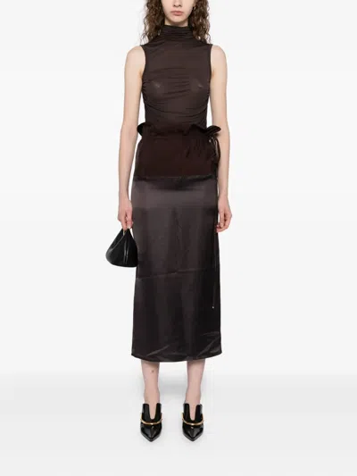 拼接中长半身裙