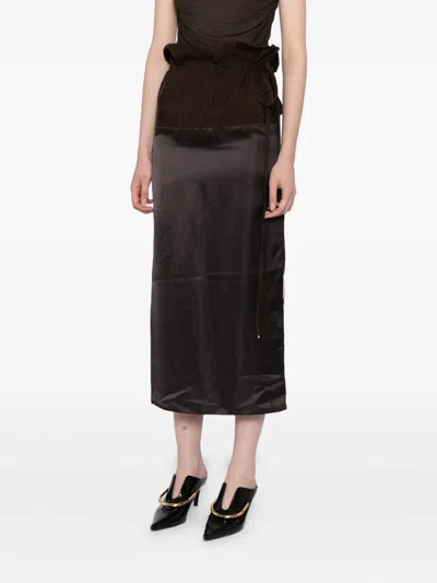 拼接中长半身裙