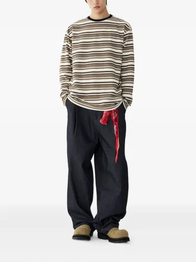 Studio Tomboy Pleated Denim Trousers In Blue