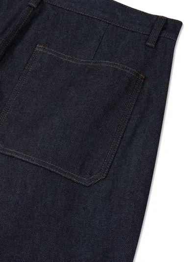 Studio Tomboy Pleated Denim Trousers In Blue