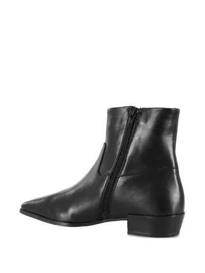 Copenhagen Studios Leather Pointed-toe Zip Ankle Boots In Black