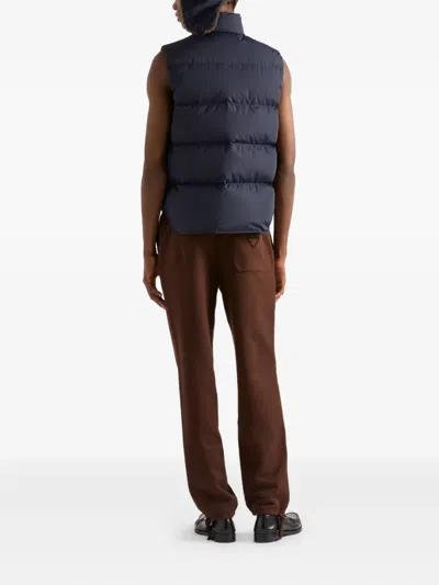 Prada Re-nylon Puffer Vest In Blue