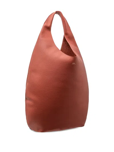 Apc A.p.c. Le Neige Soft-structured Calf Leather Bag In Orange