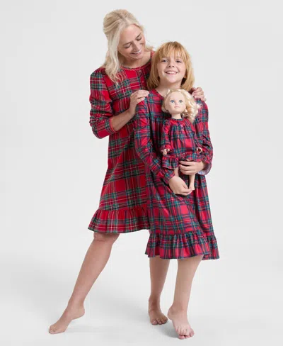 Holiday Lane Girls 2t-16 Brinkley Plaid Nightgown With Doll Dress, Macy's Exclusive In Red
