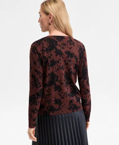 Inc International Concepts Plus Size Ara Animal Print Cardigan Mid Rise Pull On Straight Leg Pants Macys Exclusive In Brown