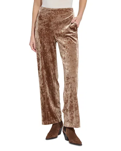 Lyssé Shay Crushed Velvet Pants In Gold