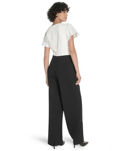 Tommy Hilfiger Flutter Sleeve Draped Side Jumpsuit In Multi