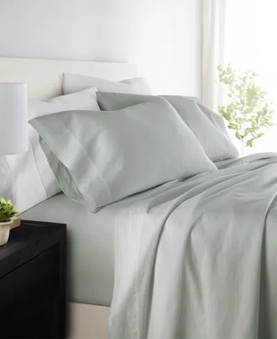 Ienjoy Home Long Staple 300-thread Count Cotton Solid 3-pc. Sheet Set, Twin In Green