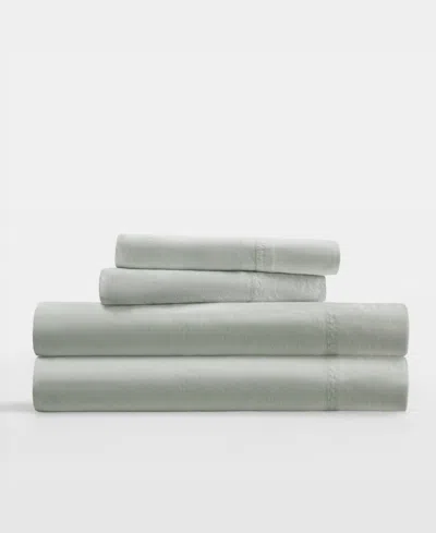 Ienjoy Home Long Staple 300-thread Count Cotton Solid 3-pc. Sheet Set, Twin In Green