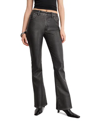 Good American Good Classic Faux Leather Bootcut Pants In Black