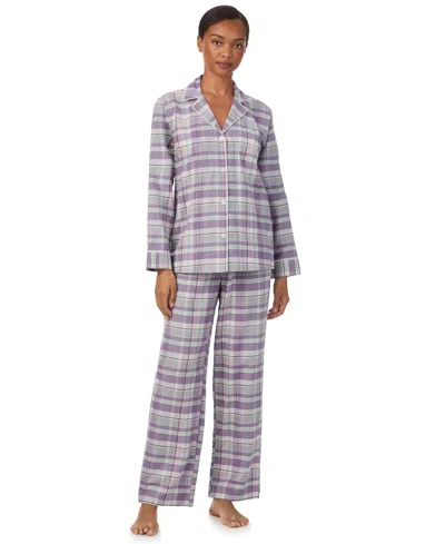 Ralph Lauren Women's 2-piece Striped Pajama Top And Pant Set In Blue