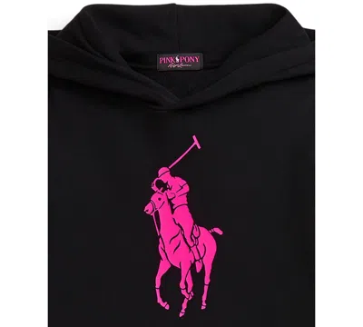 Polo Ralph Lauren Ralph Lauren Pink Pony Fleece Hoodie In Black