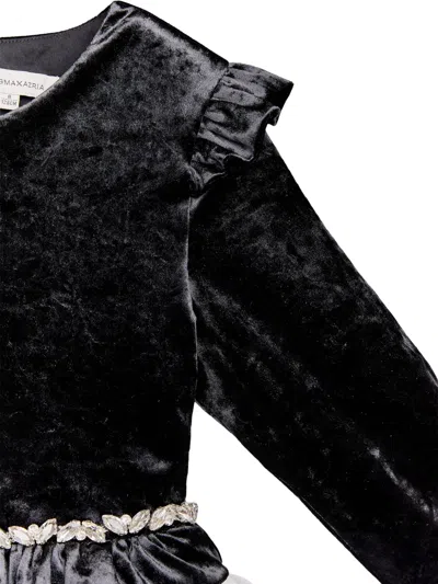 Bcbg Velvet Ruffled Tulle Dress In Multi