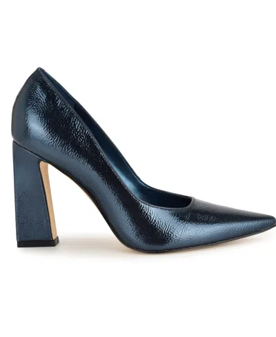 Nine West Women's Tamant Tapered Block Heel Pumps In Blue