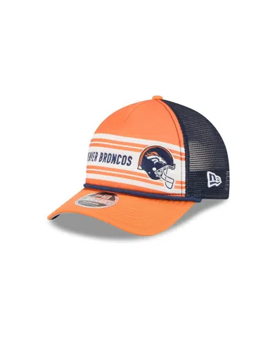New Era Men's Orange Denver Broncos Linear A-frame 9forty Adjustable Hat In Orange