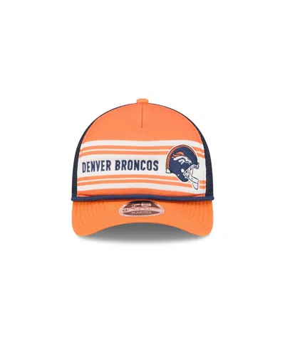 New Era Men's Orange Denver Broncos Linear A-frame 9forty Adjustable Hat In Orange