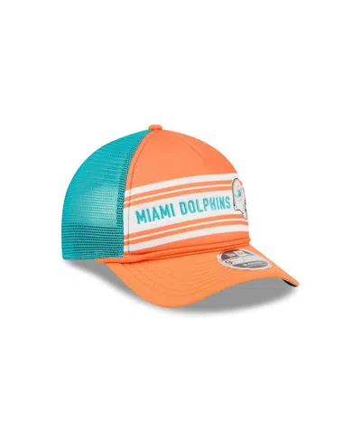New Era Men's Orange Miami Dolphins Linear A-frame 9forty Adjustable Hat In Orange