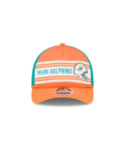 New Era Men's Orange Miami Dolphins Linear A-frame 9forty Adjustable Hat In Orange