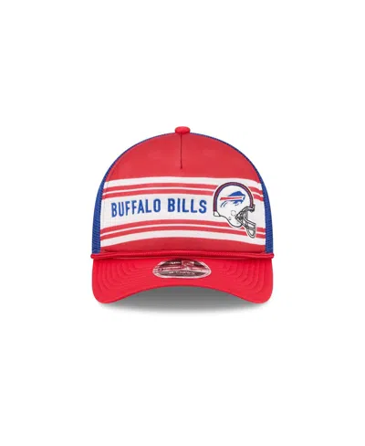 New Era Men's Red Buffalo Bills Linear A-frame 9forty Adjustable Hat In Red