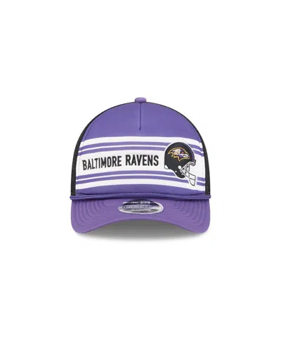 New Era Men's Purple Baltimore Ravens Linear A-frame 9forty Adjustable Hat In Red