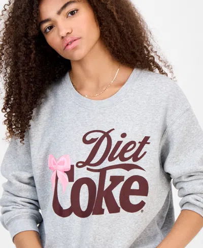 Grayson Threads, The Label Juniors' Diet Coke Graphic Sweatshirt In Gray