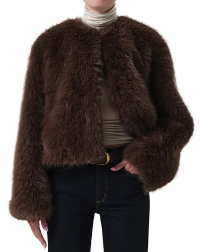 Citizen Of Humanity Citizens Of Humanity Esme Faux Fur Jacket In Brown