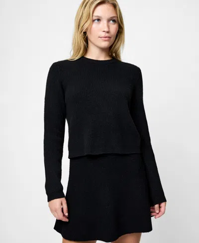 French Connection Women's Classic Long Sleeve Sweater In Black