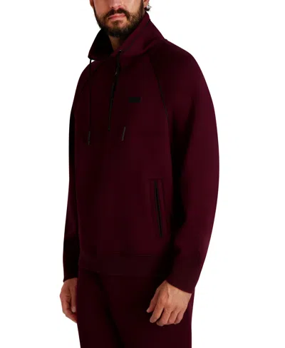 Karl Lagerfeld Men's Stand Collar Zip-up Sweatshirt In Burgundy