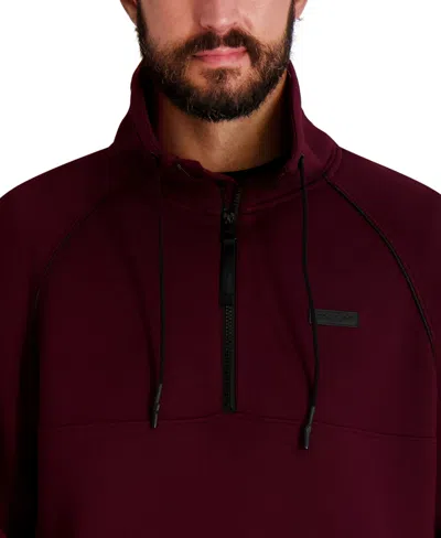 Karl Lagerfeld Men's Stand Collar Zip-up Sweatshirt In Burgundy