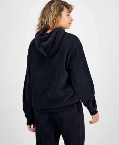 Hybrid Juniors' Kuromi Plush Fleece Graphic Hoodie In Black