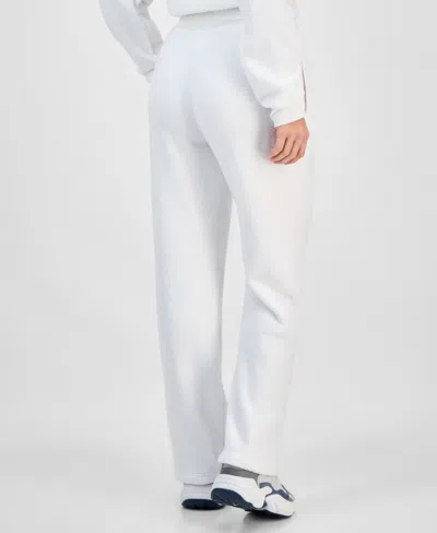 Disney Juniors' Minnie Mouse Plush Fleece Graphic Sweatpants In White