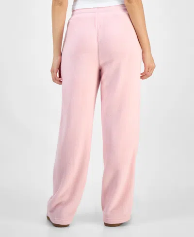 Hybrid Juniors' Hello Kitty Drawstring Plush Joggers In Pink