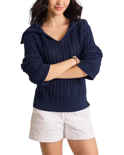 Tommy Bahama Zoe Johnny Collar Sweater In Blue