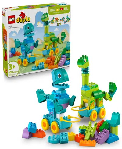 Lego Duplo Town 3 In1 Dinosaurs On Wheels 10451 Toy Building Set, 108 Pieces In Multi