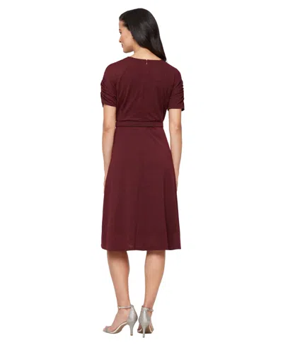 Sl Fashions Women's Crew Neck Sweater Midi Dress In Burgundy